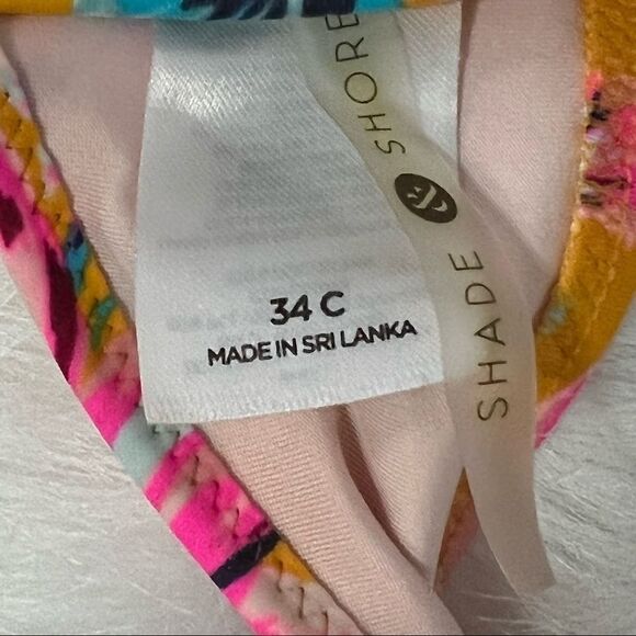 Shade & Shore/VS Pink and Yellow Tropical print bikini - 34C/S‎ - Picture 13 of 15